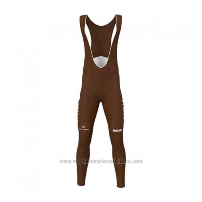 2019 Abbigliamento Ciclismo Ag2r La Mondiale Nero Bianco Blu Manica Lunga e Salopette